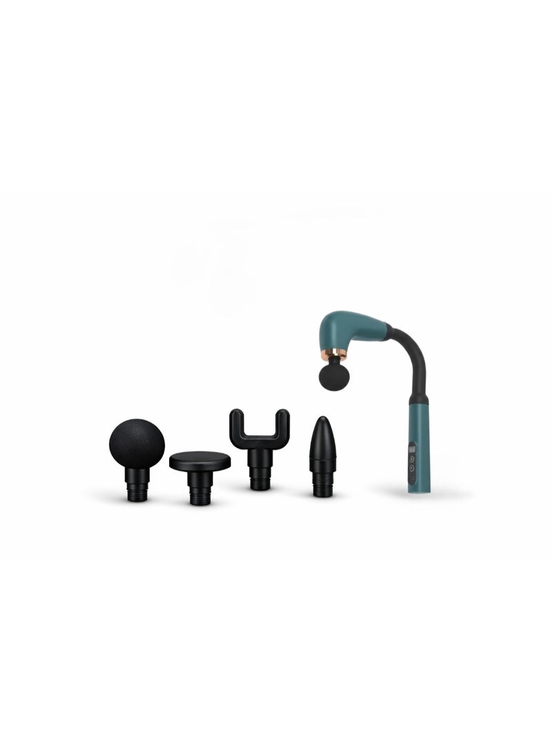 مسدس مساج لتدليك عميق للعضلات، جهاز لاسلكي لتخفيف الألم واسترخاء العضلات مع 9 أوضاع و9 مستويات سرعة قابلة للتعديل، تشغيل بنقرة واحدة، شحن Type C، 4 رؤوس تدليك قابلة للتبديل للظهر والرقبة والكتفين والساقين واستشفاء كامل الجسم - Image 3